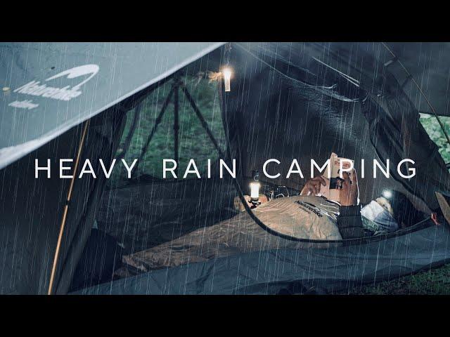 SOLO CAMPING IN HEAVY RAIN • SULAWESI RAINFOREST • COZY RELAXING WITH SOUND OF RAIN  ASMR