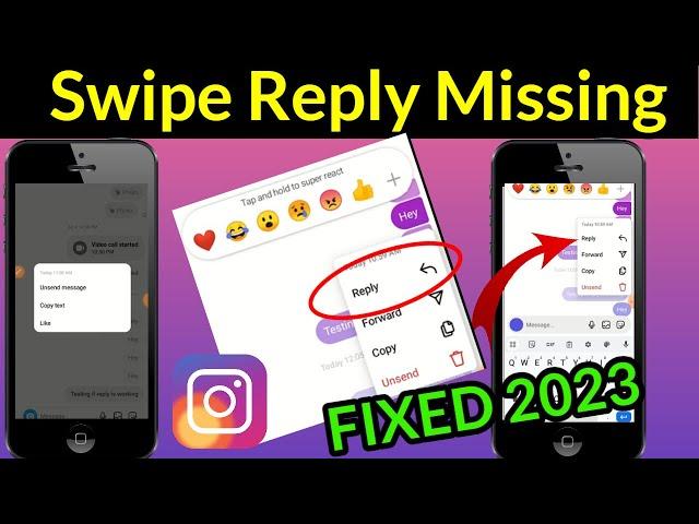 Instagram Message Swipe Reply Not Working | Instagram No Reply Option [2023 ]