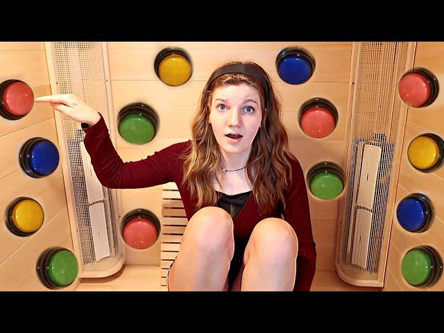 100 MYSTERY BUTTONS...only ONE lets me escape the SAUNA! | Match Up