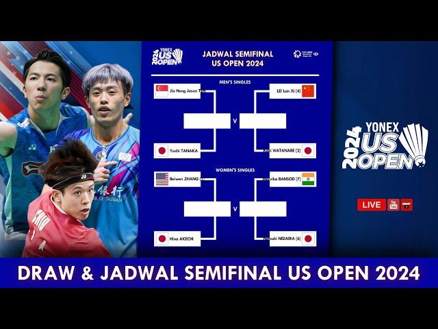 Draw & Jadwal Semifinal US Open 2024 Hari Ini Pukul 12 Malam Hari Live Youtube BWF TV #usopen2024