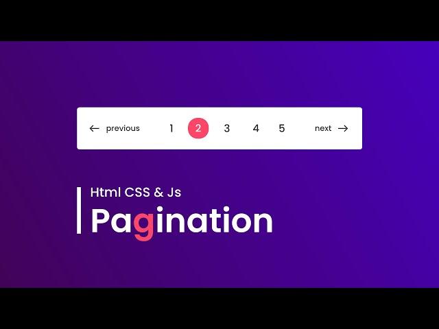 How To Make Pagination In Website Using HTML CSS And JavaScript