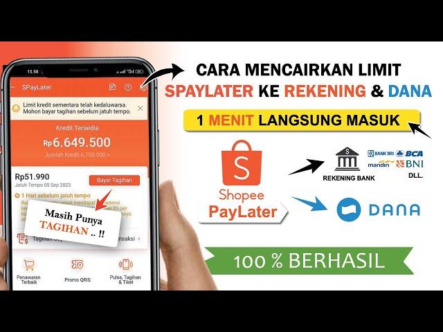  Cara Mencairkan LIMIT SPaylater Ke Rekening dan Saldo DANA |  Gestun Shopee Paylater