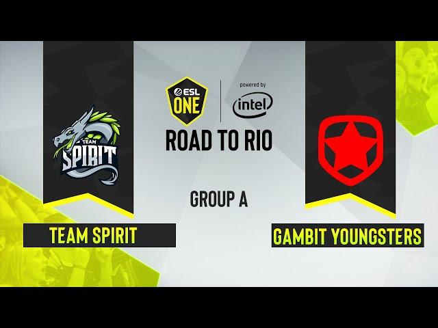 CS:GO - Gambit Youngsters vs. Team Spirit [Overpass] Map 1 - ESL One: Road to Rio - Group A - CIS