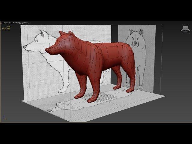 Autodesk 3ds Max Dog modeling -Low Poly