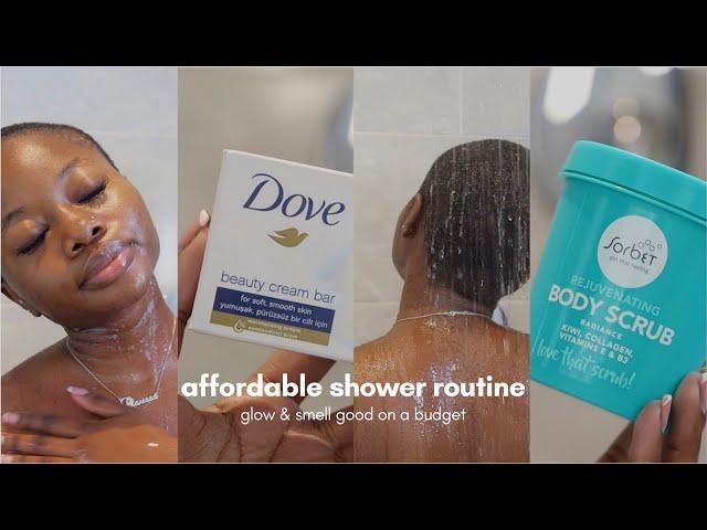 affordable shower routine I toiletries on a $10 budget, perfume dupes & bar soap is actually GOOD