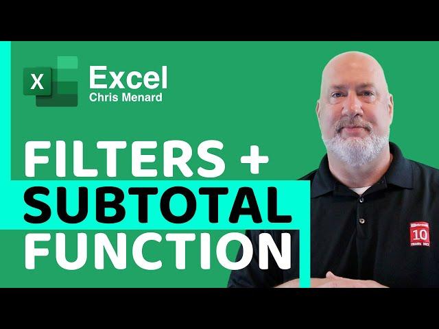 Excel Filters with the SUBTOTAL Function