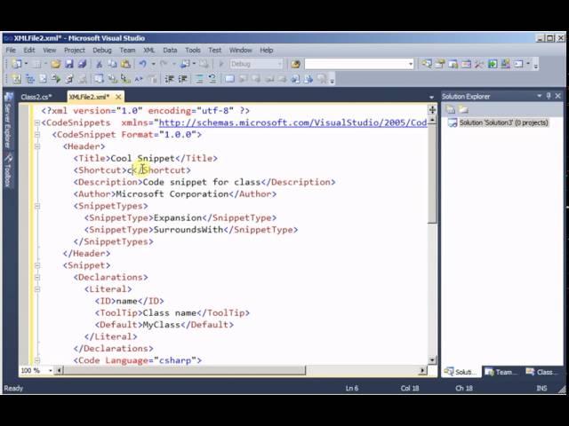 How to create snippet in visual studio.