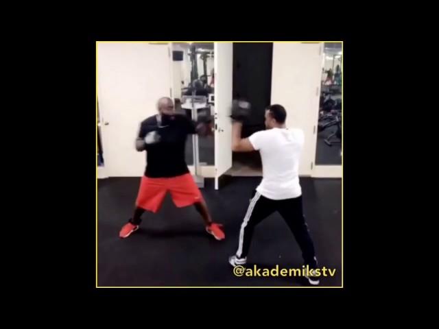 Rick Ross Shows off his Boxing Skills in the Gym.