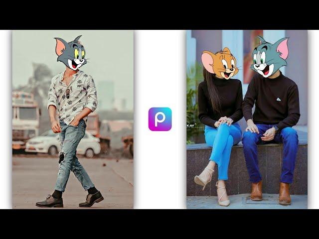 Tom and Jerry Face Photo Editing New Viral Facebook Tiktok Photo Editing in PicsArt