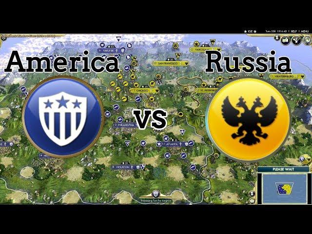 America vs Russia! Civ 5 AI Only Timelapse