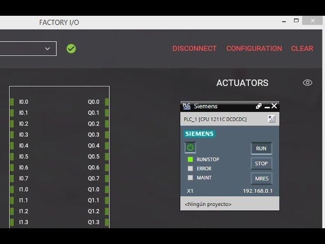 FACTORY I/O con Simulador  Siemens S7-PLCSIM - Conexión