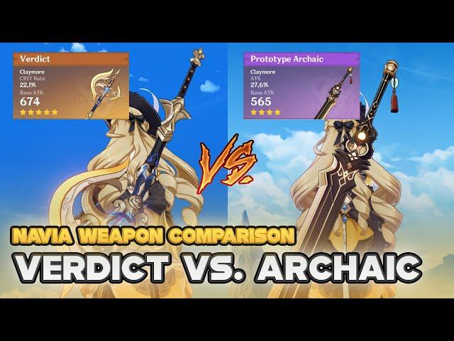 Navia Weapon Comparison: Verdict vs Prototype Archaic | Genshin Impact Fontaine 4.3