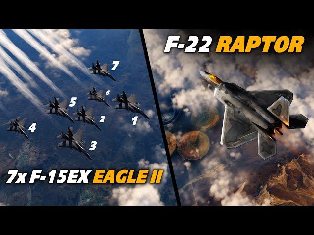 7 vs 1 | F-22 Raptor Vs F-15EX Eagle II | INTERCEPT | Digital Combat Simulator | DCS |