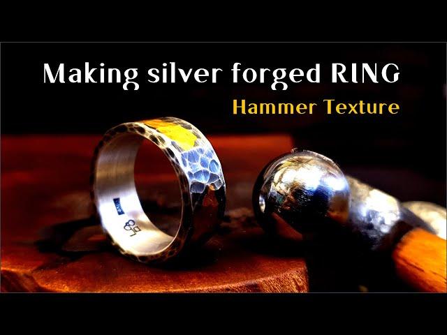 Making hammer texture SILVER RING  [ KEUM-BOO Technique ]