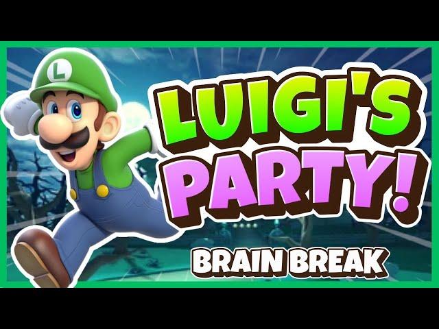 Luigi Brain Break Party | Freeze Dance | Mario | Halloween | Just Dance