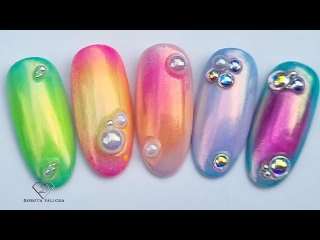 Trying Aura Ombre Nail Trend in different colour combination with angel chrome. Nail Art Trends