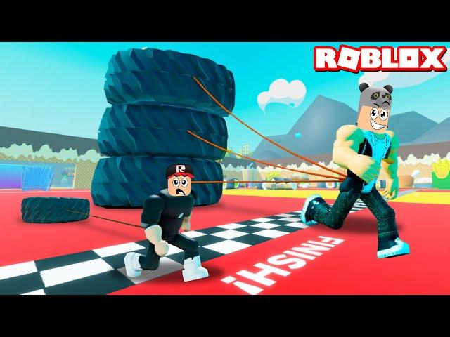 Güçlen ve Ağır Eşyalar Çek!! - Panda ile Roblox Strongman Simulator