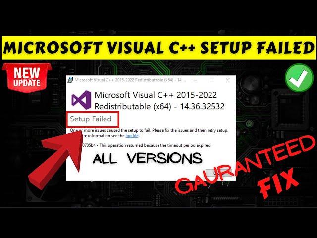 Microsoft Visual C++ setup failed fix