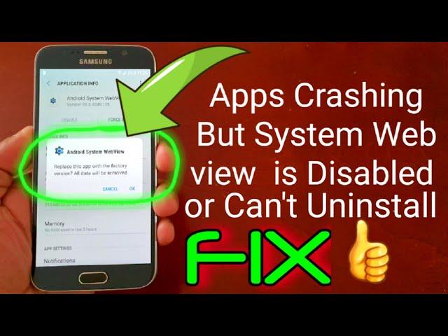 How To Fix APPS Constantly Crashing But System Webview is Disabled Watch Here To FIX it Now!!