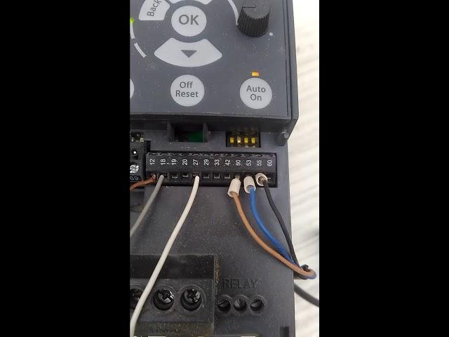 Danfoss fc-51 vfd drive start/stop with pulse, wiring overview