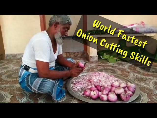 World Fastest Onion Cutting Skills - Knife Skills