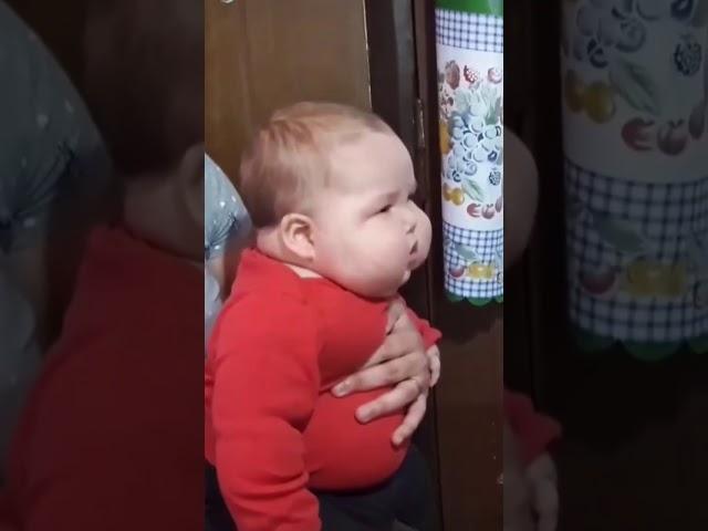 Fat baby trying to talk very funny