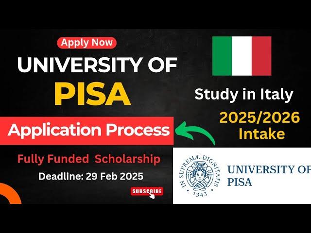 Study in Italy for FREE - University of Pisa Application Guide 2025 | Bachelor, Master