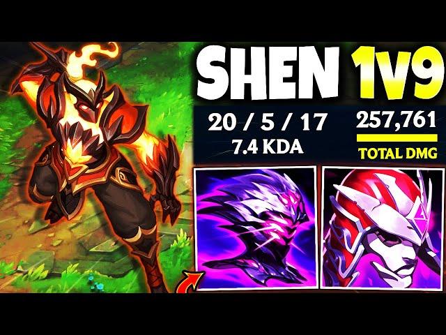 My Unstoppable Immortal Shen 1v9 Season 13 Build with Over 250,000 Total DMG  LoL Shen s13 Gameplay