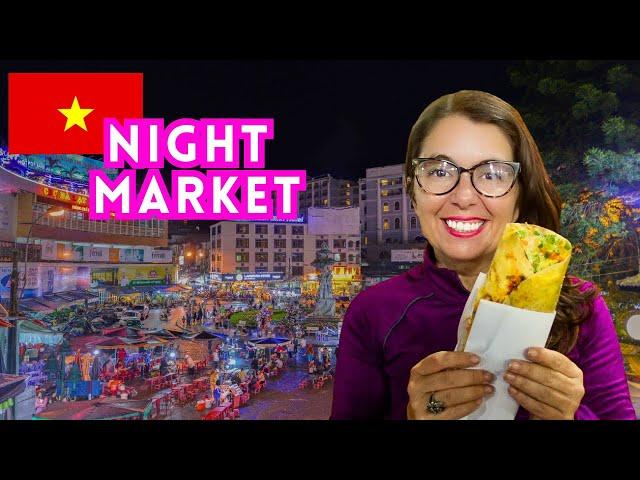 $0.95 VIETNAMESE FOOD at the Night Market  Dalat Vietnam