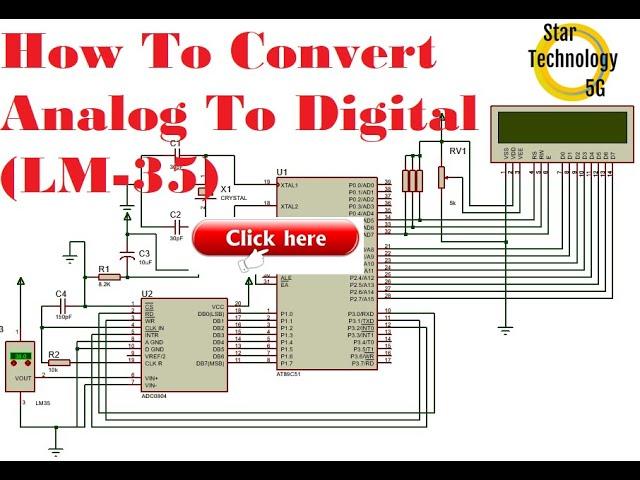 Microcontroller 8051 Project 37 How To Interface ADC | LM 35 Temperature Sensor