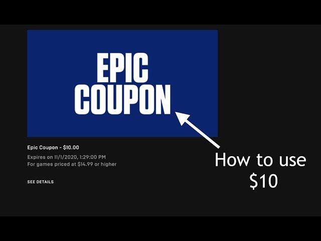 How to use the EPIC COUPONS in Epic Games