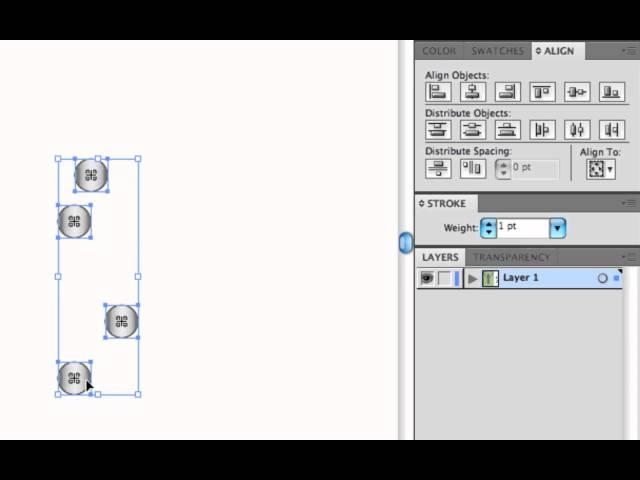 Align & Distribute Objects in Illustrator including Key Object Align & Artboard Align