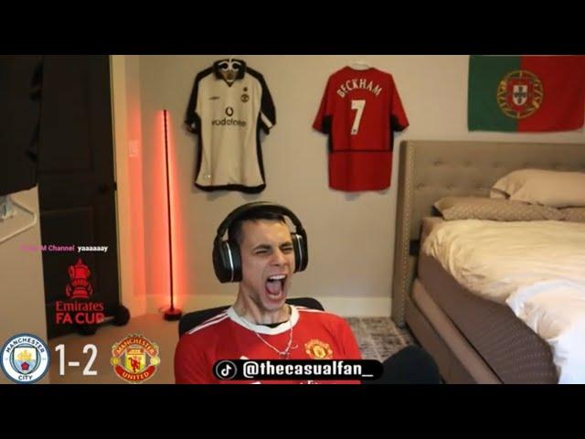 MANCHESTER UNITED 2-1 MANCHESTER CITY FA CUP FINAL FAN REACTION  GOAL REACTION HIGHLIGHTS |