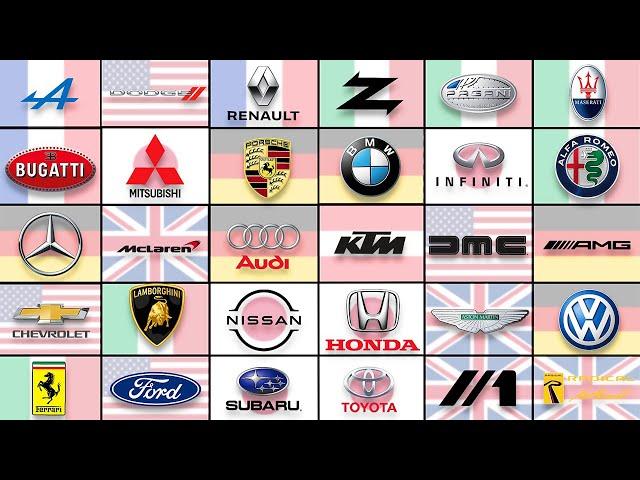 ALL AMERICAN, GERMAN, BRITISH, JAPANESE, ITALIAN CAR BRANDS IN ONE VIDEO