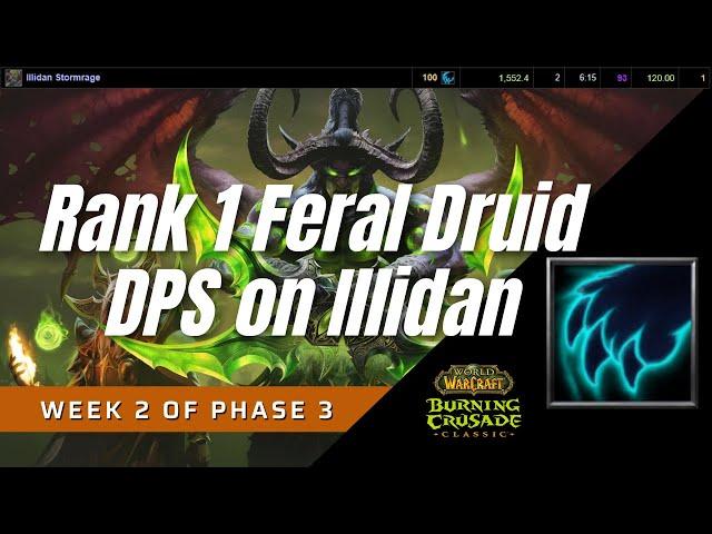 Rank 1 Feral Druid DPS on Illidan | Classic TBC