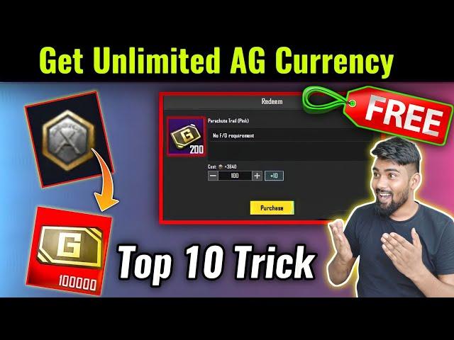 Free Unlimited AG Currency in BGMI | Top 10 Trick Get Free AG Currency in Pubg/BGMI | Prajapati YT