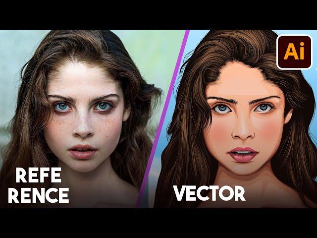 How to Make Realistic Vector portrait | adobe illustrator