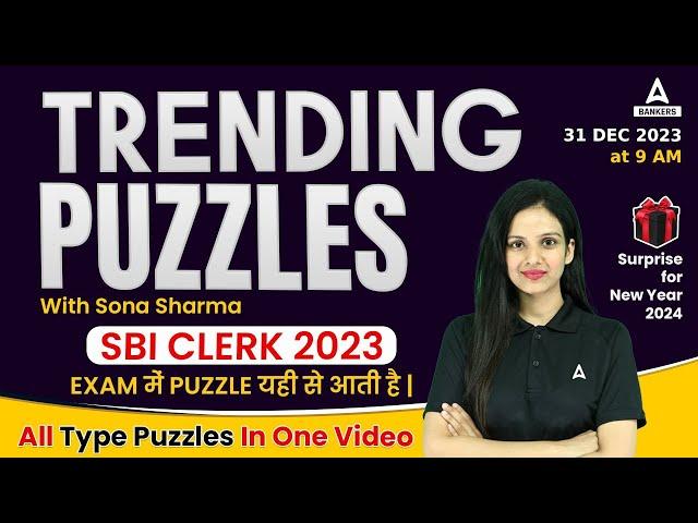 Reasoning Puzzles for Bank Exam | SBI Clerk Reasoning Preparation | Reasoning Classes By Sona Sharma