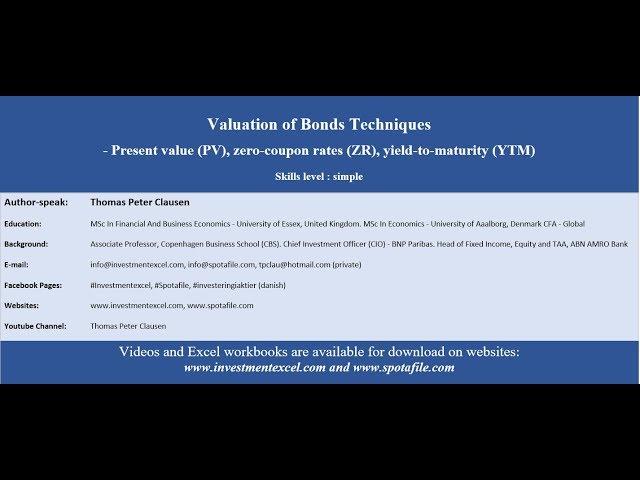 Ubanking Academy Excel - Valuation of Bonds Techniques