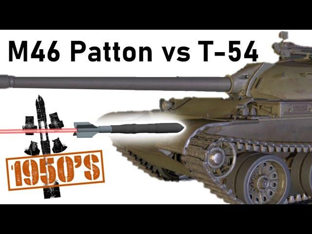 1950's EXPERIMENTAL APFSDS vs T-54 | M46 vs T-54 | 90mm T82E23 Armour Piercing SImulation