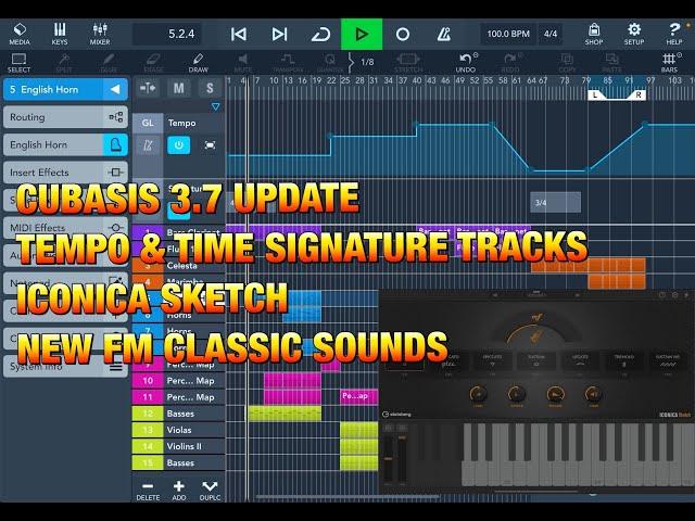 CUBASIS 3.7 - Epic New Update - Tempo & Time Tracks - Iconica Sketch Orchestral Instrument