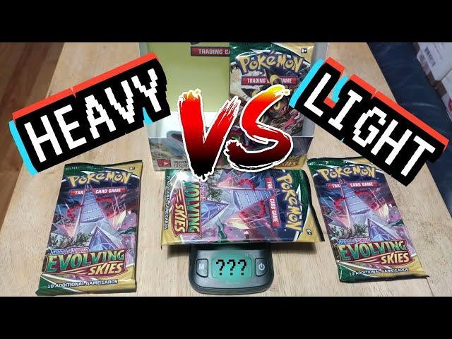 Weighing Packs, Does it Work? Heavy Vs Light | Pokemon Evolving Skies Pack Opening