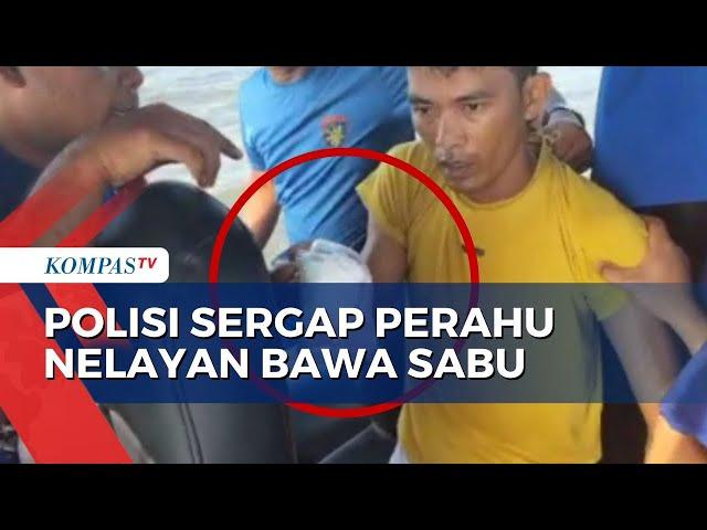 Detik-Detik Polisi Tangkap Kapal Nelayan Bawa Sabu Seberat 49 Gram di Perairan Belawan