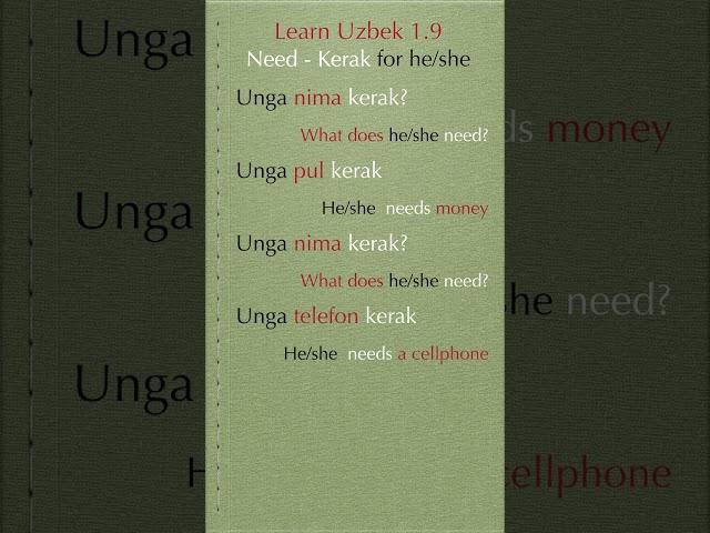 Uzbek 1.9 Need for He/she