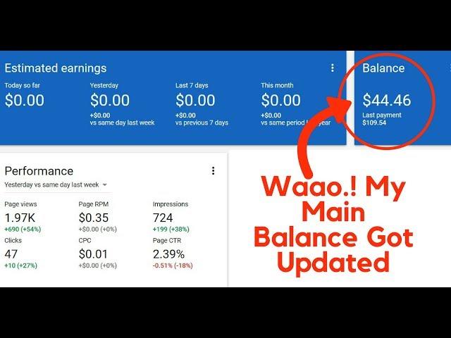 Adsense Main Balance Not Updating Every Month [ Solved ]