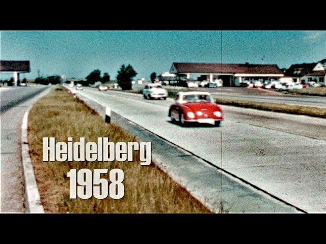 Heidelberg 1958 - Autobahn - Schloss - Stadt - Schwetzingen