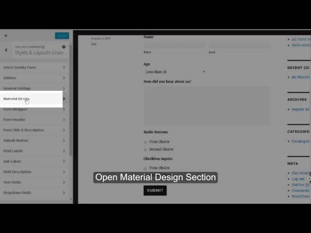 Material Design for Gravity Forms in Single Click