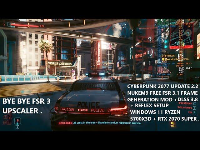 Cyberpunk 2077 Patch 2.2 FREE FSR 3.1 Frame Generation Mod Setup DLSS 3.8 + Reflex RTX GPUs Windows