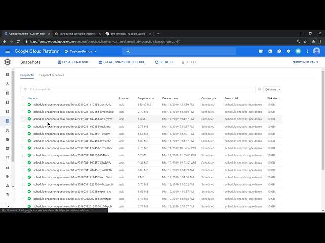 Scheduled snapshots for Google Compute Engine's Persistent disk