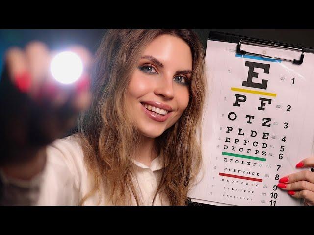 ASMR Ultimate Eye Exam Practiced by a Medical Student | Light Triggers,Color Blindness,Eye Charts